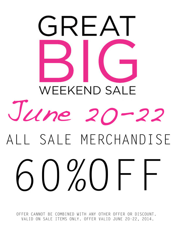 60% off all sale merchandise